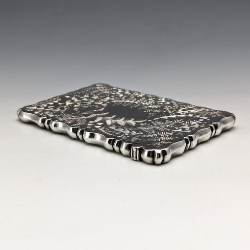 1902 British Antique Sterling Silver Card Case 52g George Unite